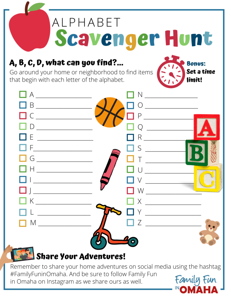 Alphabet Scavenger Hunt Printable Printable Word Searches