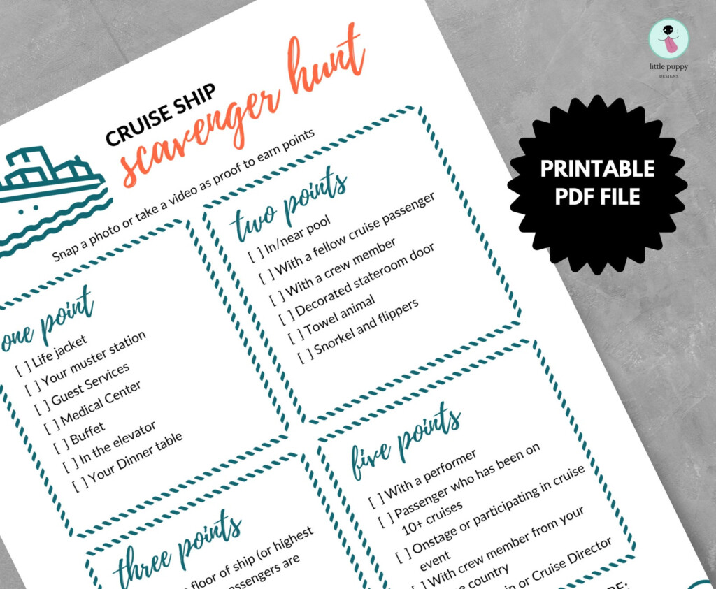 Cruise Scavenger Hunt Printable Download Cruise Essentials Etsy