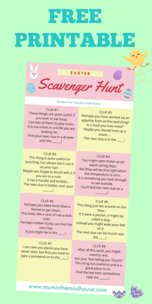 Easter Egg Hunts For Teenagers Easter Scavenger Hunt Easter Egg Hunt 