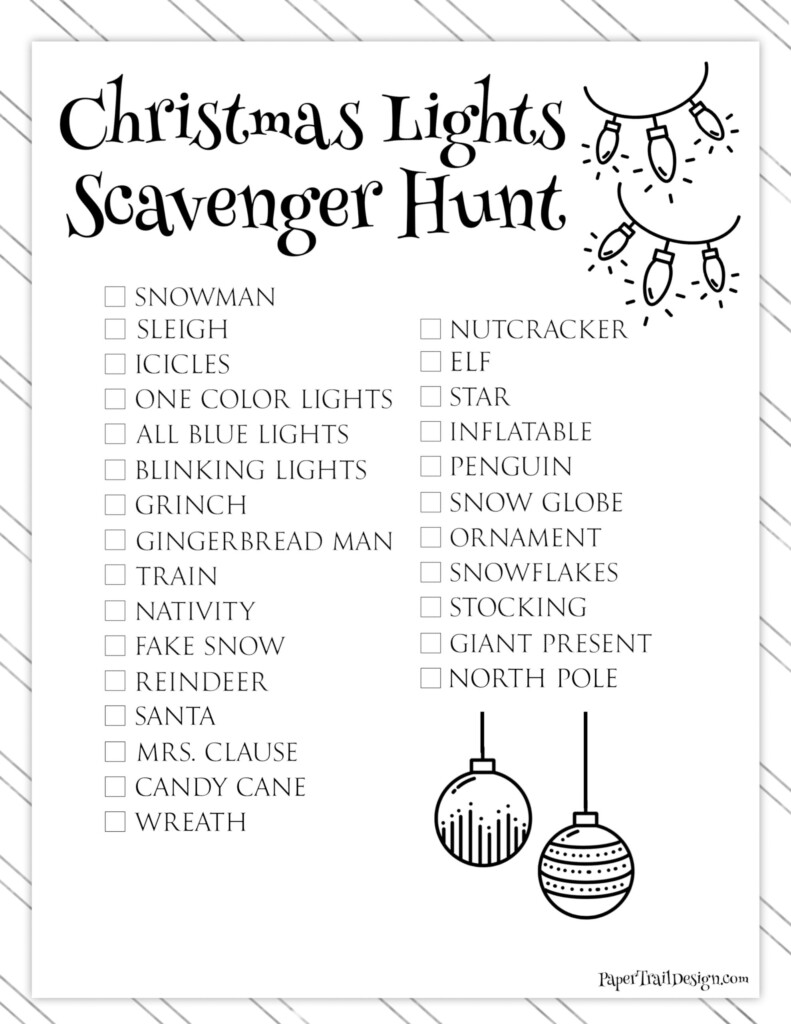 Free Christmas Scavenger Hunt Printables