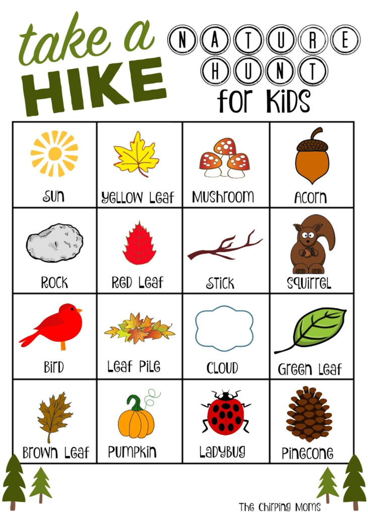 Free Nature Scavenger Hunt Printable Sheets