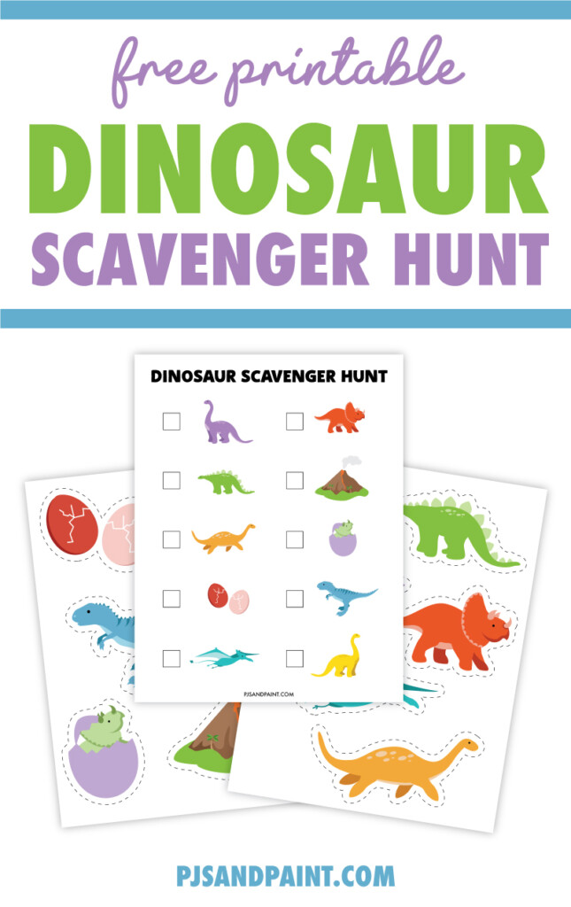 Free Printable Dinosaur Scavenger Hunt Pjs And Paint