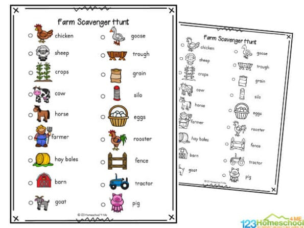  FREE Printable Farm Scavenger Hunt For Kids