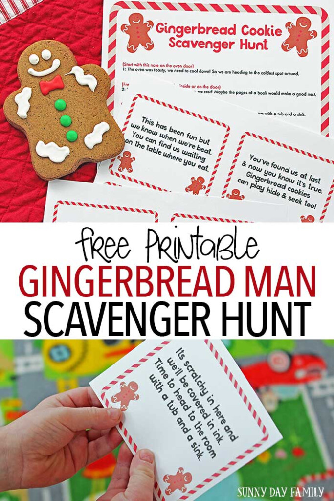 Free Printable Gingerbread Man Scavenger Hunt Sunny Day Family