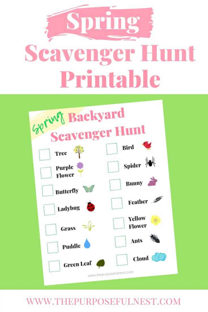 Free Printable Spring Scavenger Hunt For Kids The Purposeful Nest