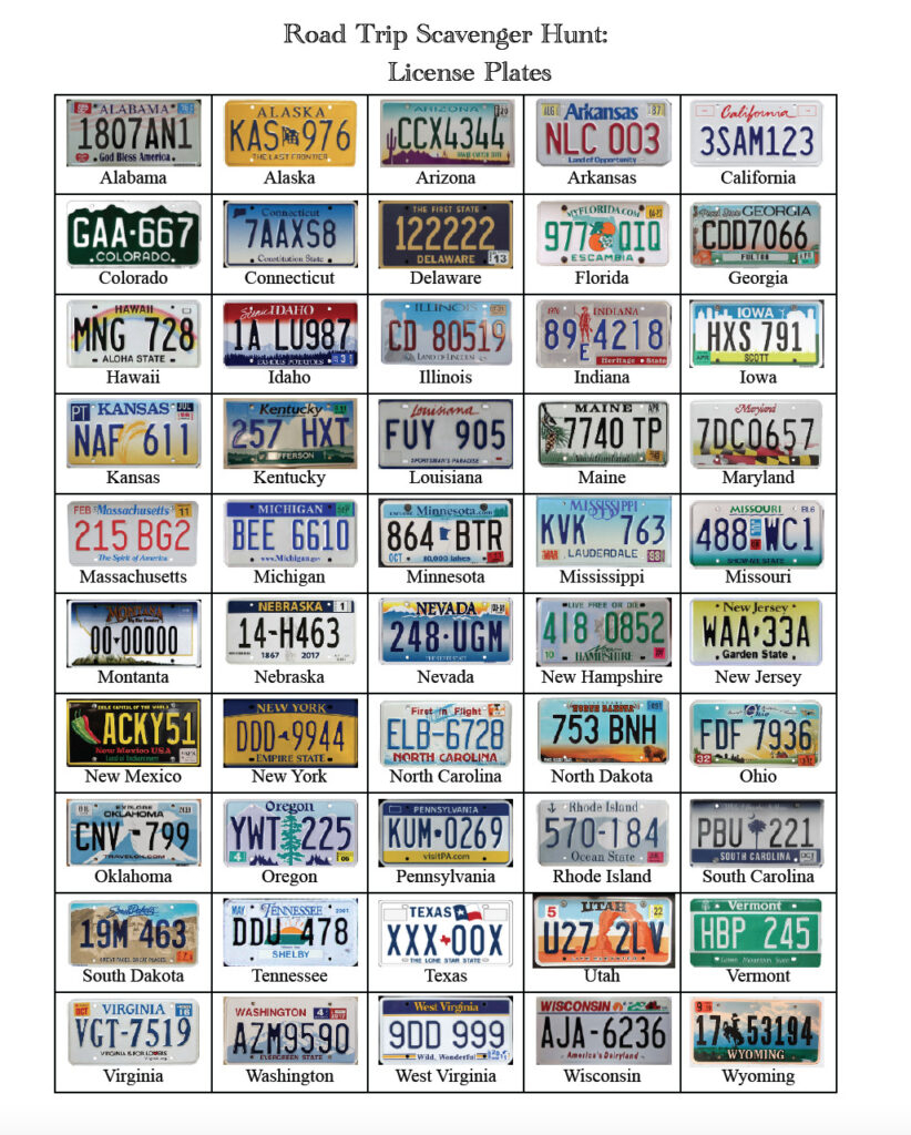 Free Printable Travel Scavenger Hunts