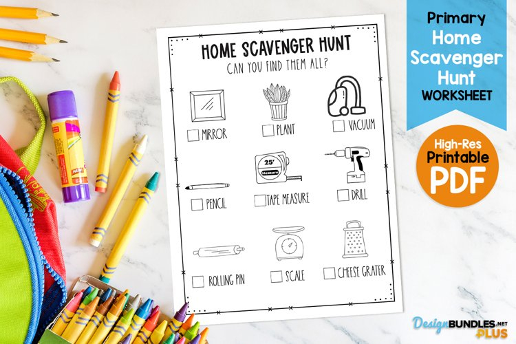Home Scavenger Hunt Printable Worksheet