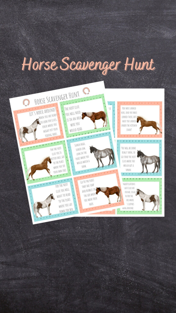 Horse Scavenger Hunt For Kids Etsy