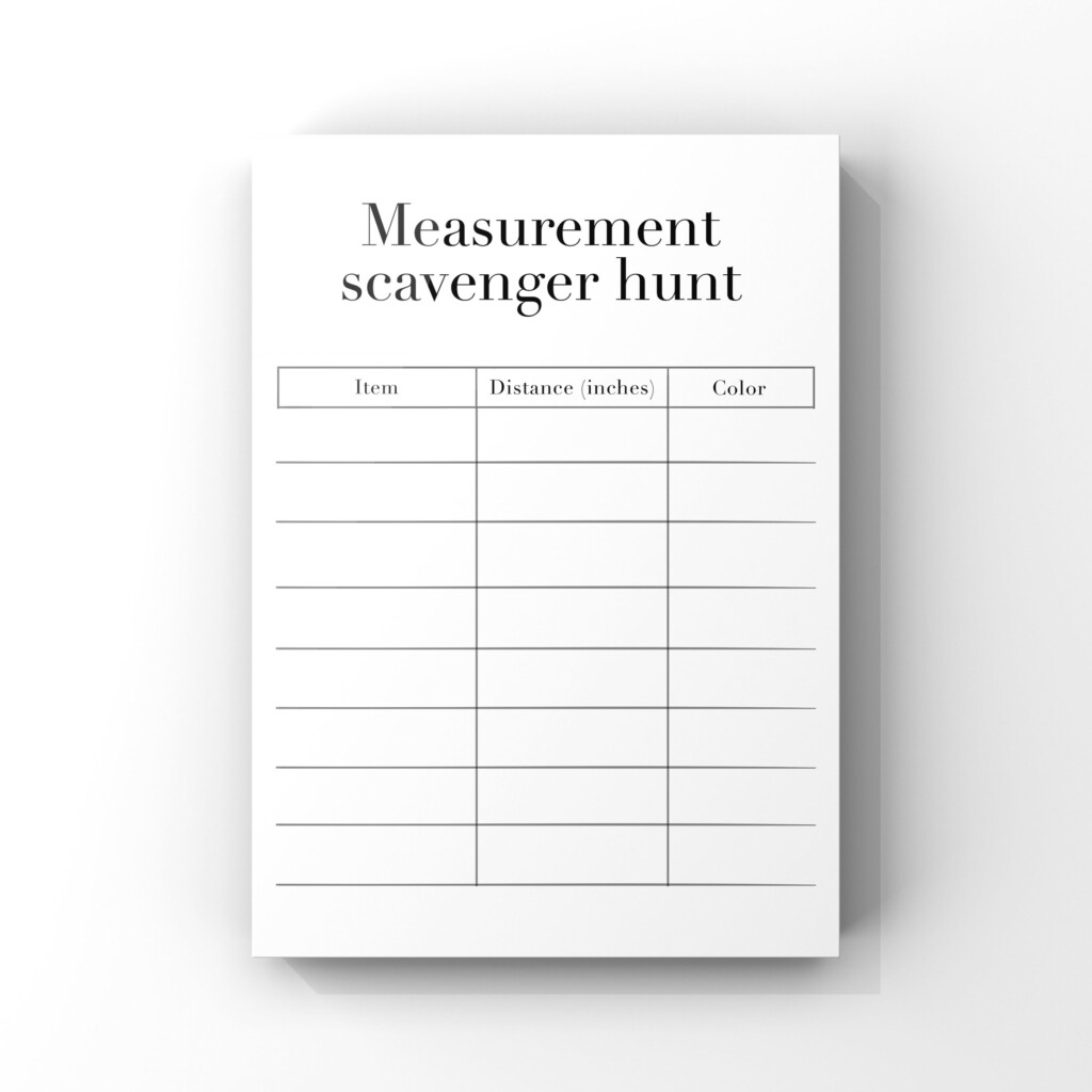 Measurement Scavenger Hunt Printable Measurement Etsy Australia