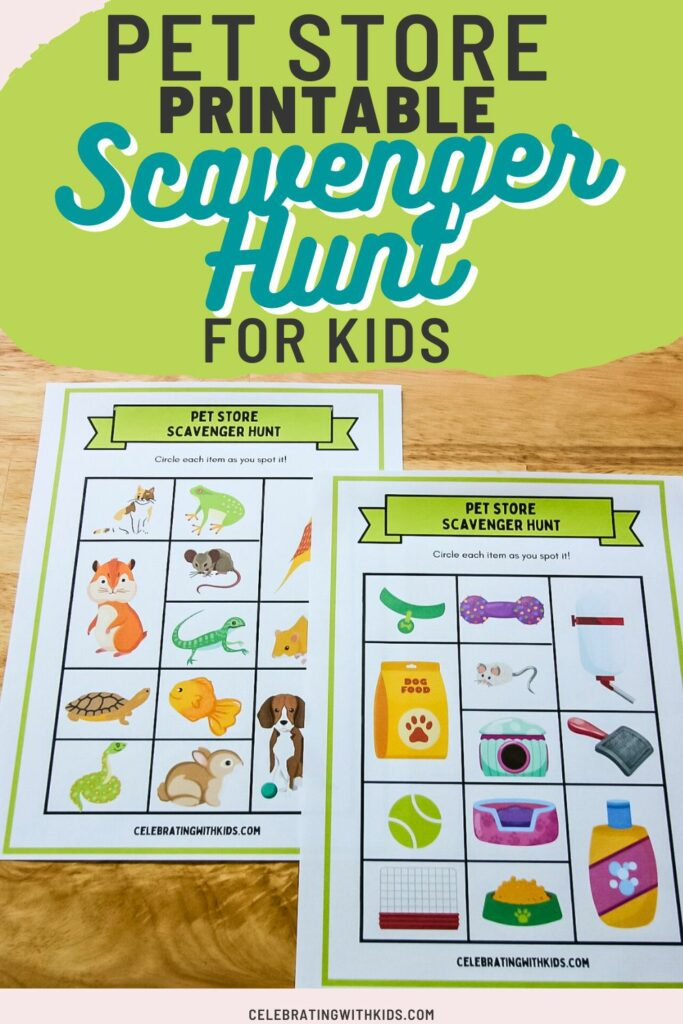 Pet Store Scavenger Hunt Free Printable Celebrating With Kids