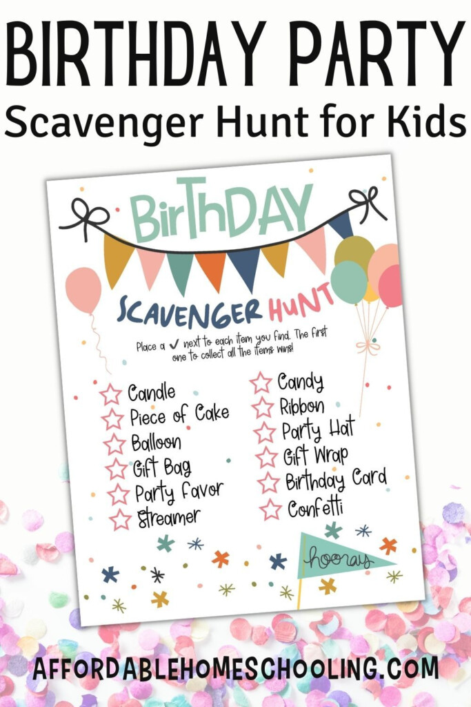 Printable Birthday Scavenger Hunt Printable Kids Entertainment