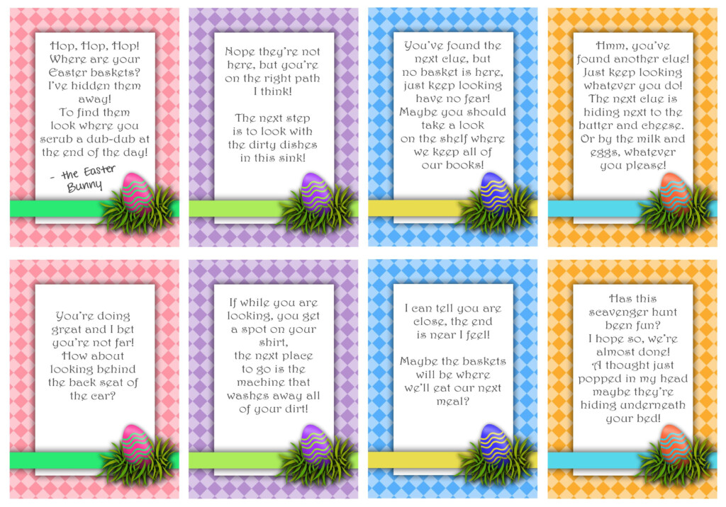 Printable Easter Scavenger Hunt Clues