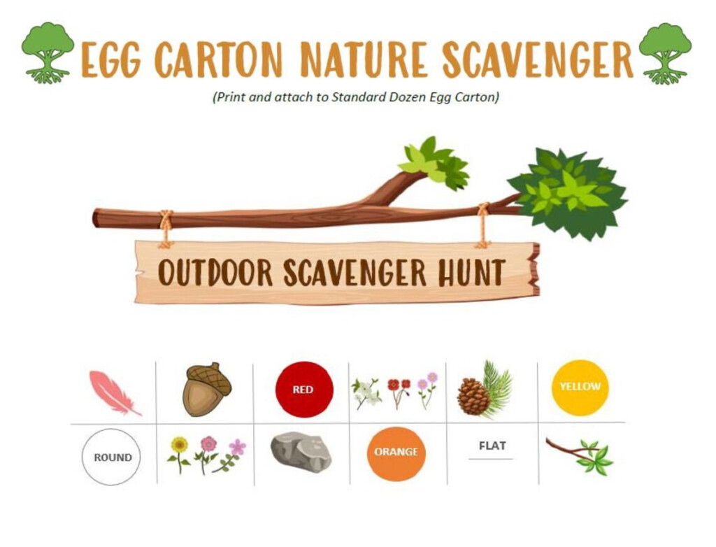 Printable Egg Carton Nature Scavenger Hunt Woodland Gift Gifts Toys 