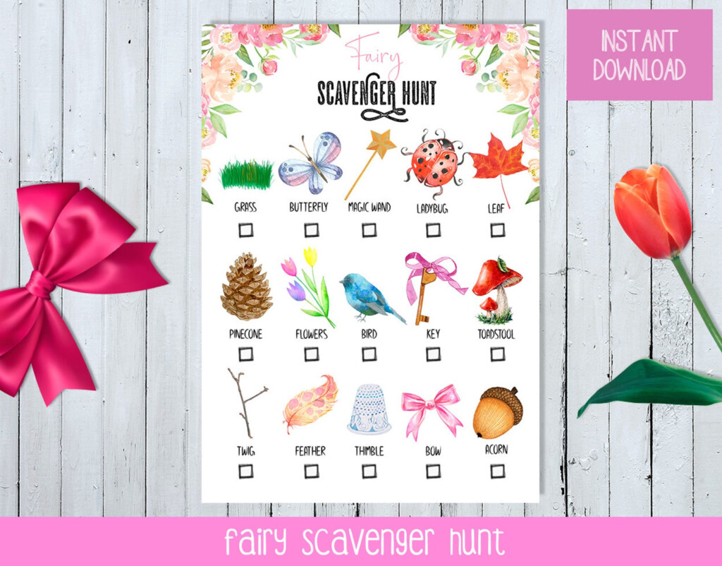 Printable Fairy Scavenger Hunt For Kids Magical Scavenger Etsy