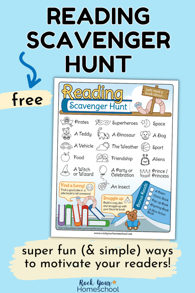 Reading Scavenger Hunt Free Printable To Make It Fun For Kids