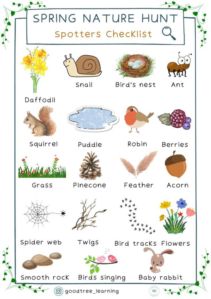 Spring Scavenger Hunt Nature Scavenger Hunt Printable Nature Scavenger 