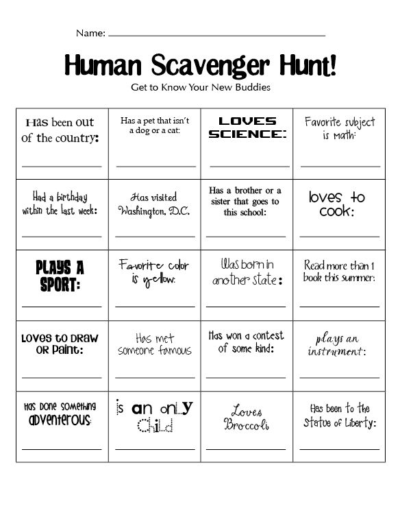  Student Scavenger Hunt Icebreaker Worksheet Free Download Gmbar co