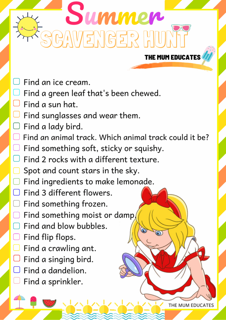 10 Free Summer Scavenger Hunts For Kids The Mum Educates