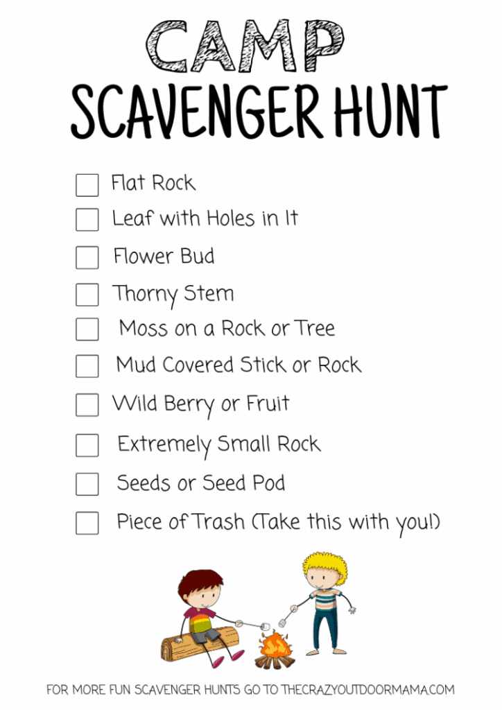 7 Free Camping Scavenger Hunt Printables For Kids The Crazy Outdoor Mama