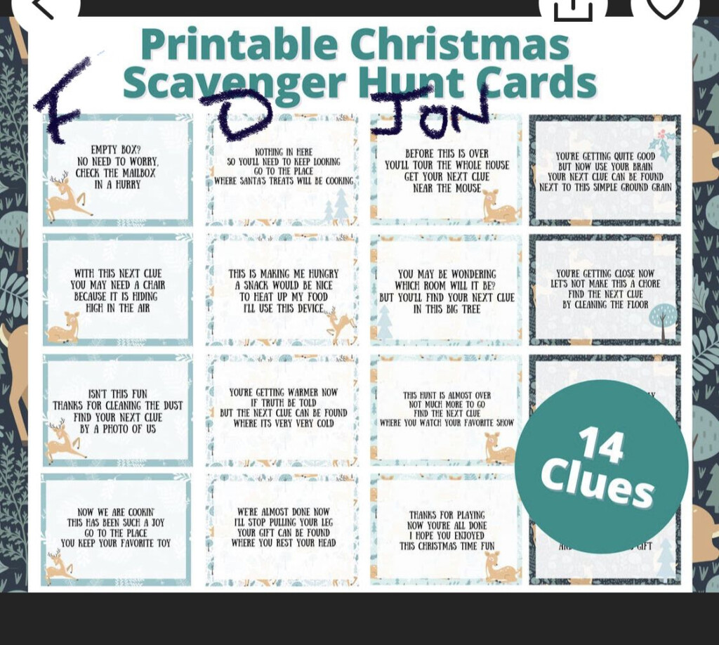 70 Printable Christmas Scavenger Hunt Clues Artofit