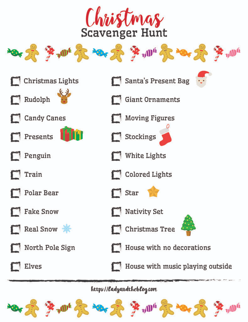 A Christmas Scavenger Hunt With Gingerbreads And Candy Canes On It