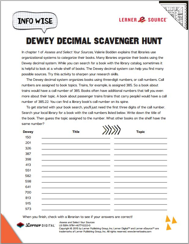 A Dewey Decimal Scavenger Hunt Sign Us Up Get Out Your Magnifying 