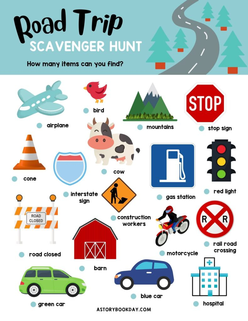 A Fun Free Printable Road Trip Scavenger Hunt For Kids