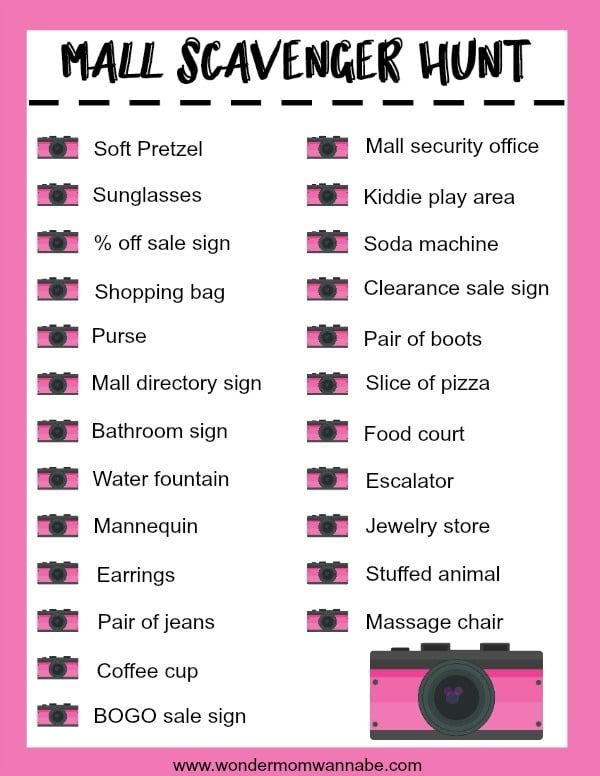 A Mall Scavenger Hunt Is A Fun Way To Spend An Afternoon This Free 