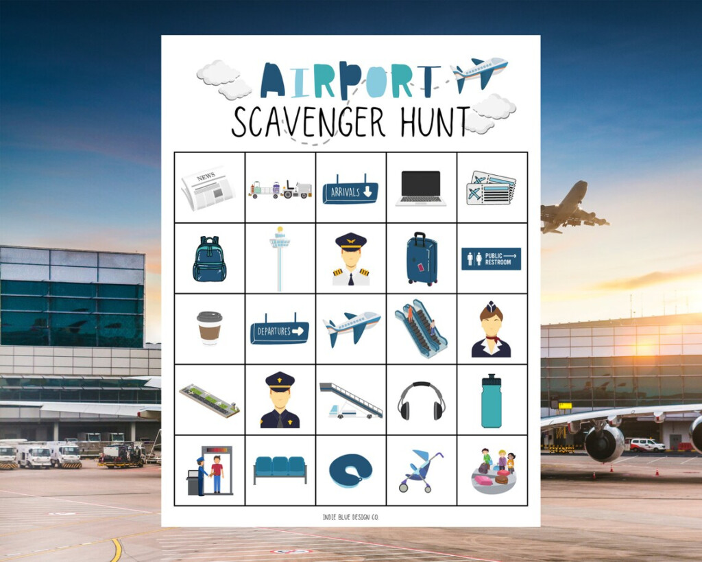 Airport Scavenger Hunt Printable Airplane Activity Kids Scavenger 
