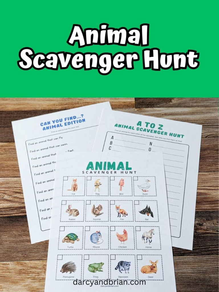 Animal Scavenger Hunt Printable Printable Free Templates