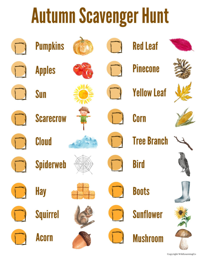 Autumn Scavenger Hunt Printable Etsy