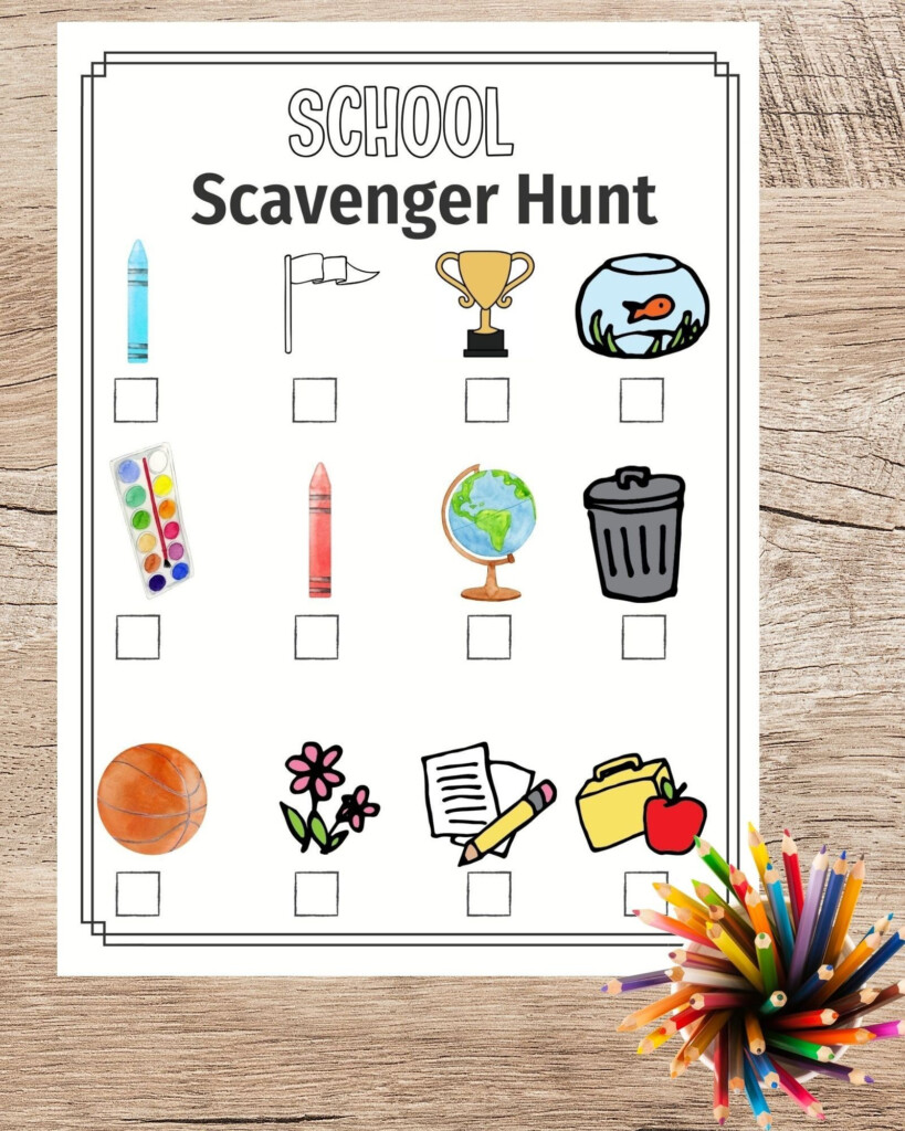 Back To School Scavenger Hunt Classroom Scavenger Hunt Printable 