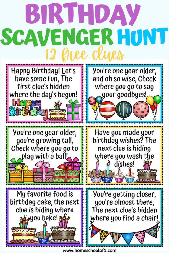 Birthday Scavenger Hunt For Kids Free Printable Artofit