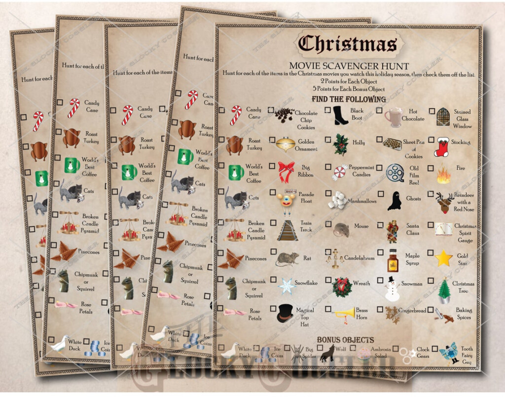 Christmas Movie SCAVENGER HUNT Printable File Family Night Etsy
