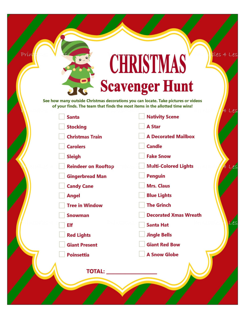 Christmas Scavenger Hunt Printable Christmas Party Game Etsy