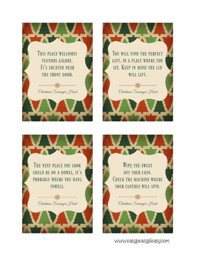 Christmas Scavenger Hunt With Free Printable Clues Easy Peasy Pleasy