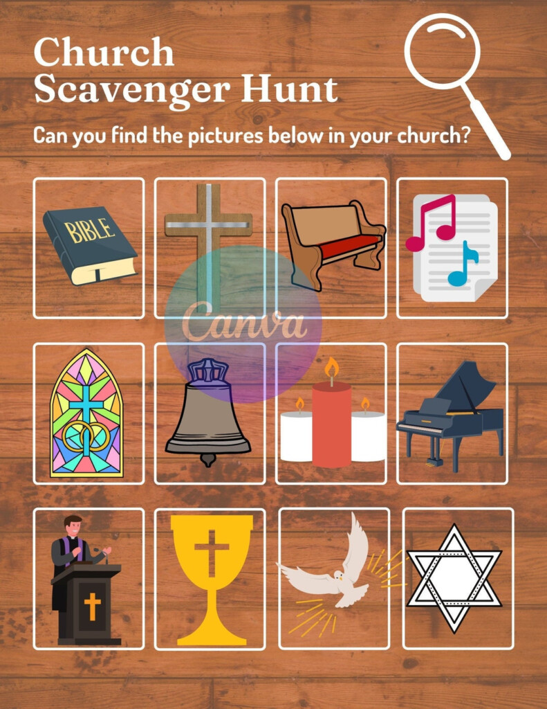 Church Scavenger Hunt Printable Download Digital Kids Vacation Bible 