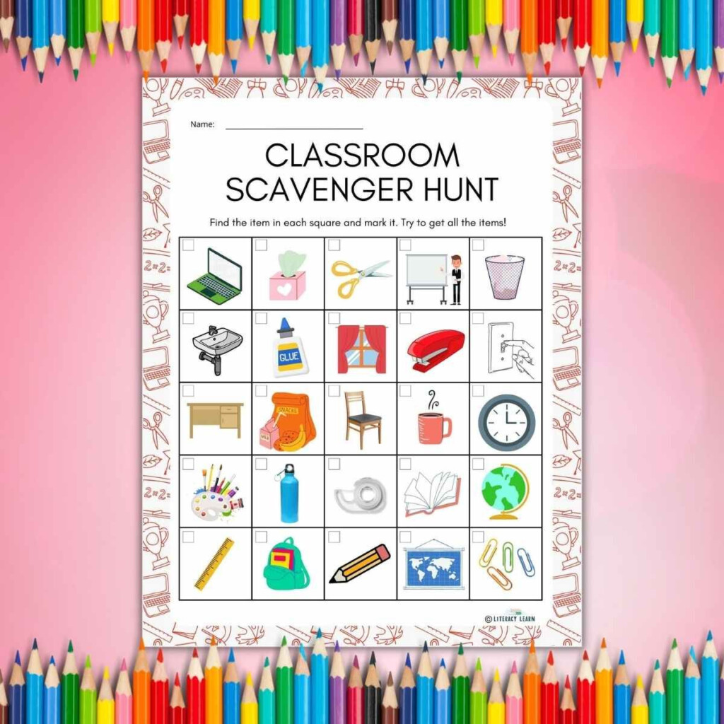Classroom Scavenger Hunt Free Printable Classroom Scavenger Hunt 