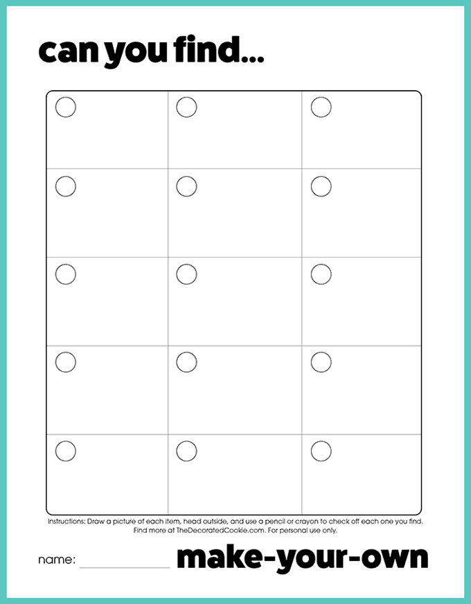 Create Your Own Scavenger Hunt Template