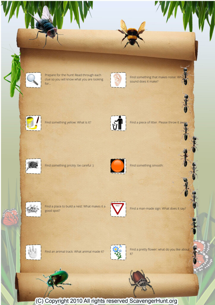 Cub Scout Scavenger Hunt