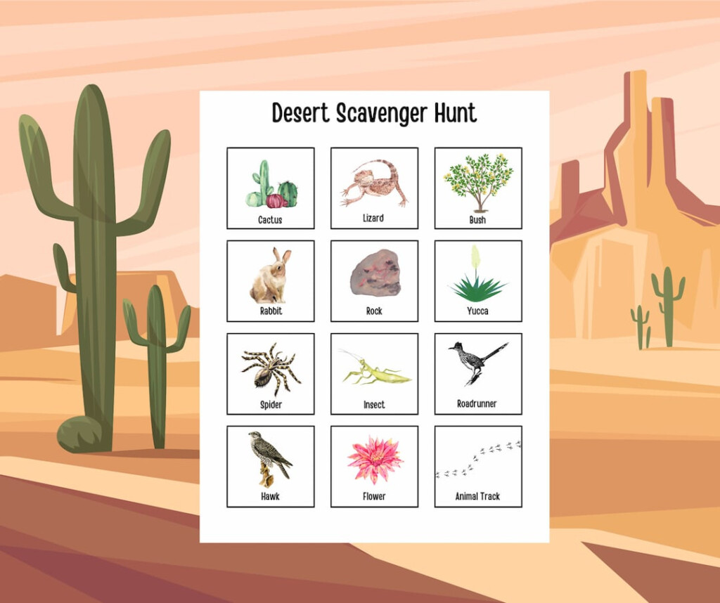 Desert Scavenger Hunt For Kids Nature Play Activity Outdoor Game 