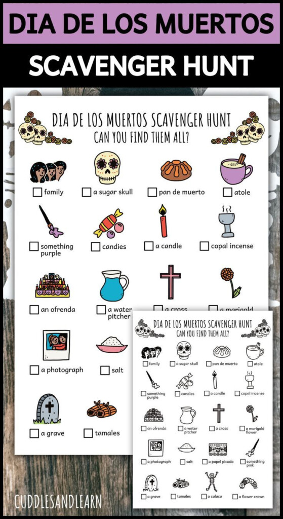 Dia De Los Muertos Scavenger Hunt Activity Mexican Day Of The Dead 