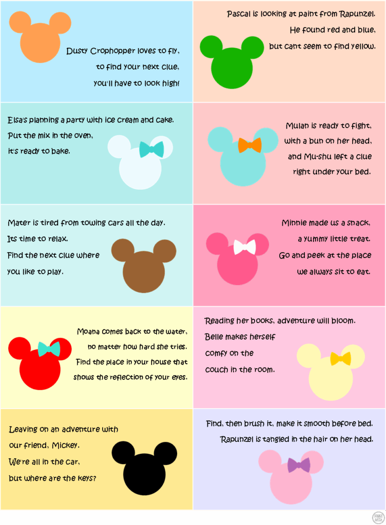 Disney Reveal Scavenger Hunt Printable Printable Yearly Calendar