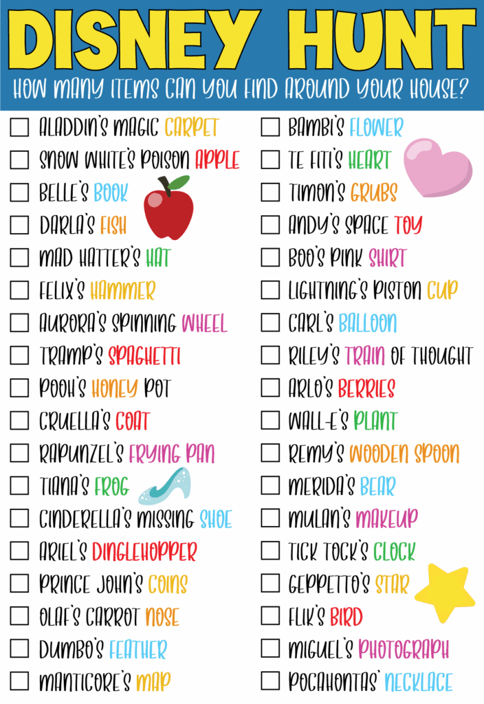 Disney Scavenger Hunt For Kids Free Printable Realsimples
