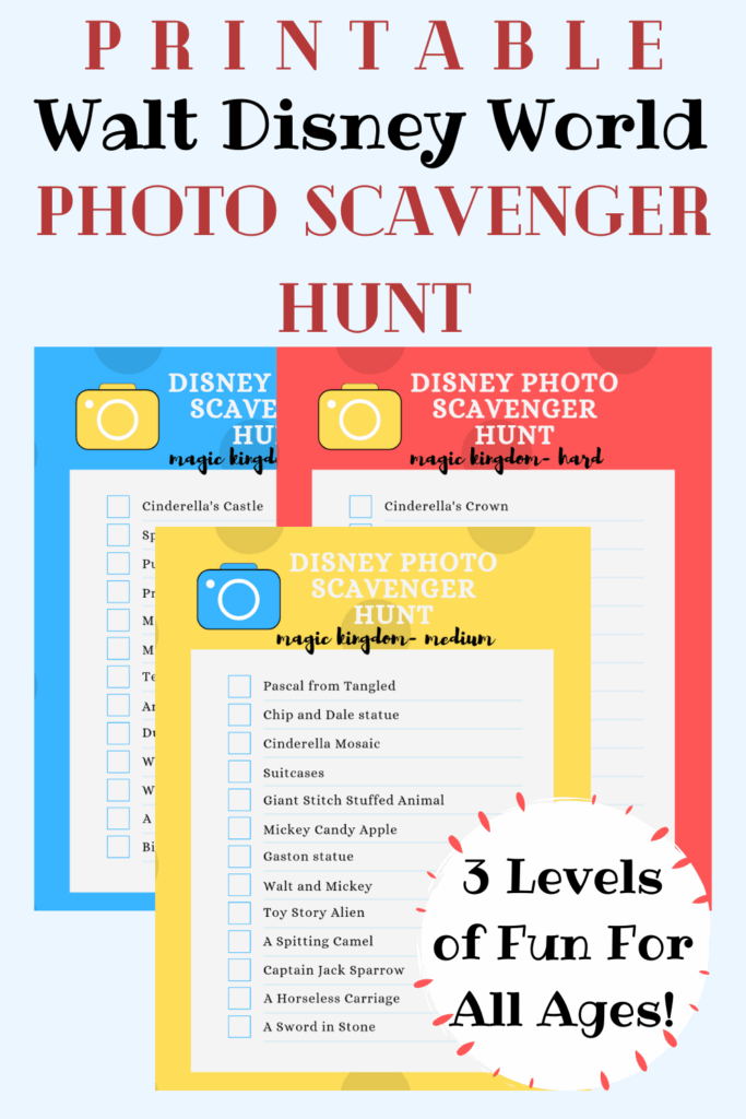 Disney World Scavenger Hunt Printable