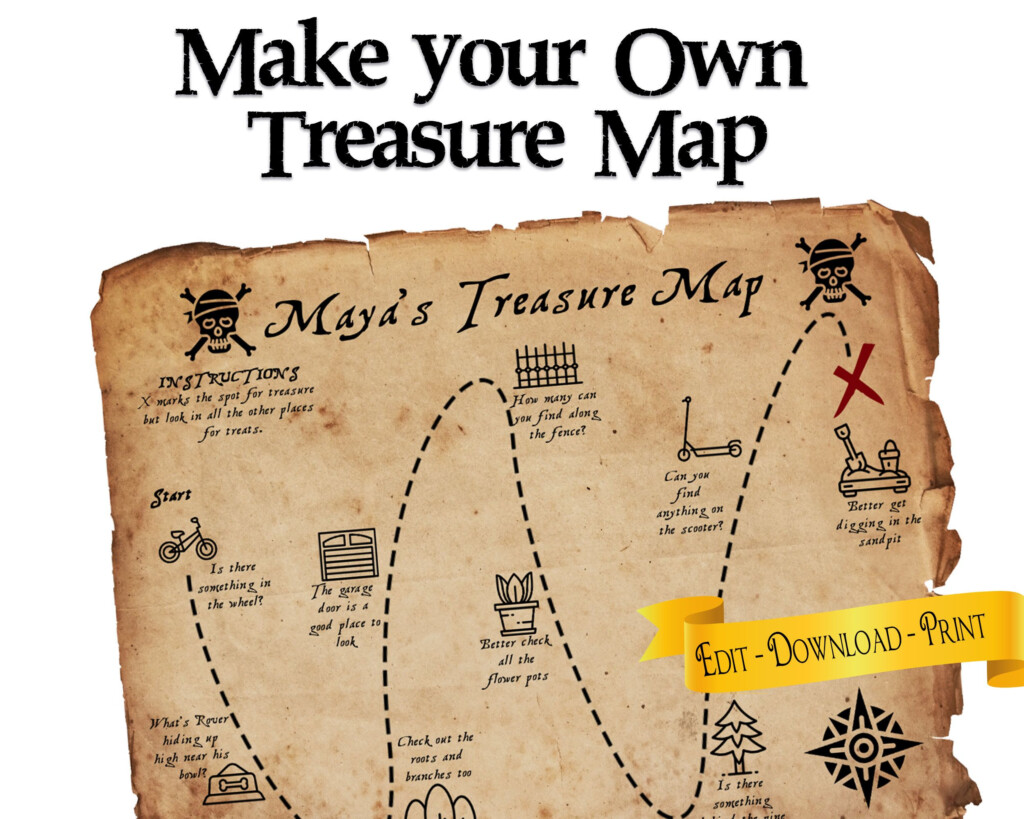 Diy Treasure Map Printable Templates You Can Edit And Download As High 