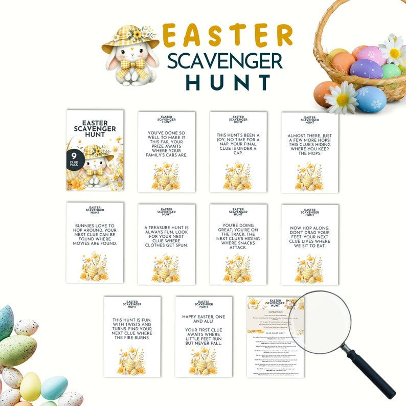 Easter Scavenger Hunt For Kids With Easter Bunny Letter Printable PDF 