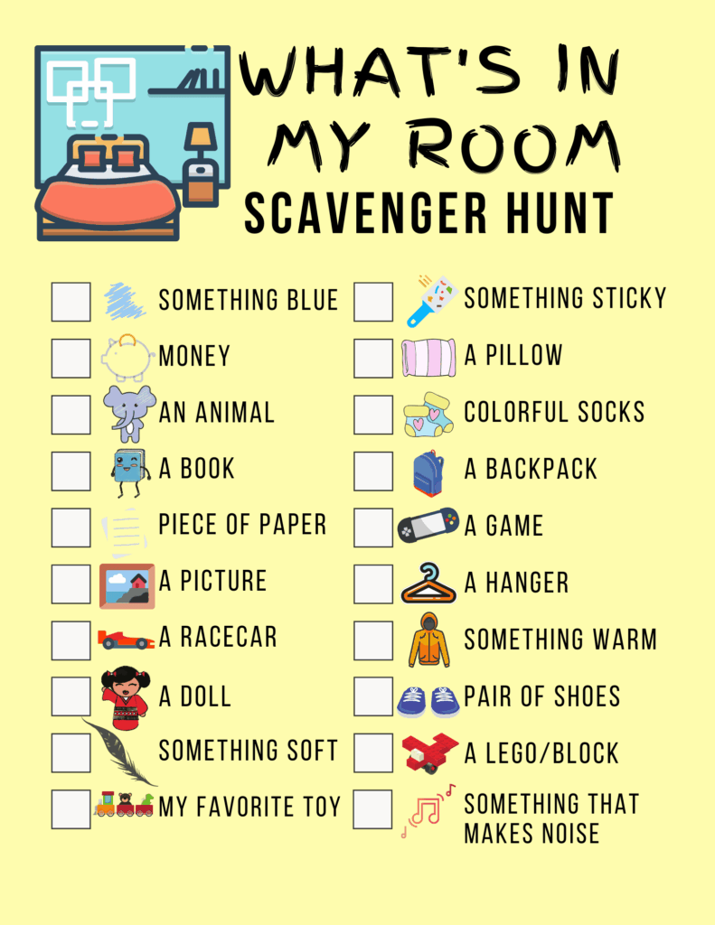 Easy What s In My Bedroom Indoor Scavenger Hunt Printable About A Mom
