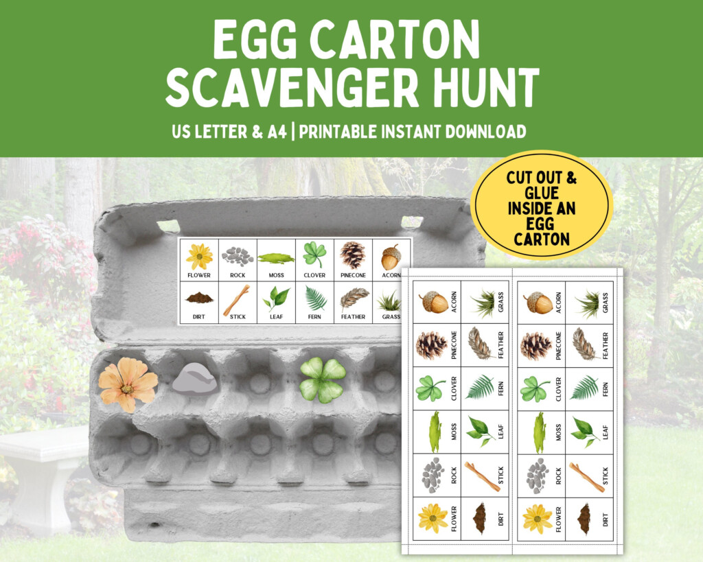 Egg Carton Scavenger Hunt Printable Nature Scavenger Hunt For Kids 