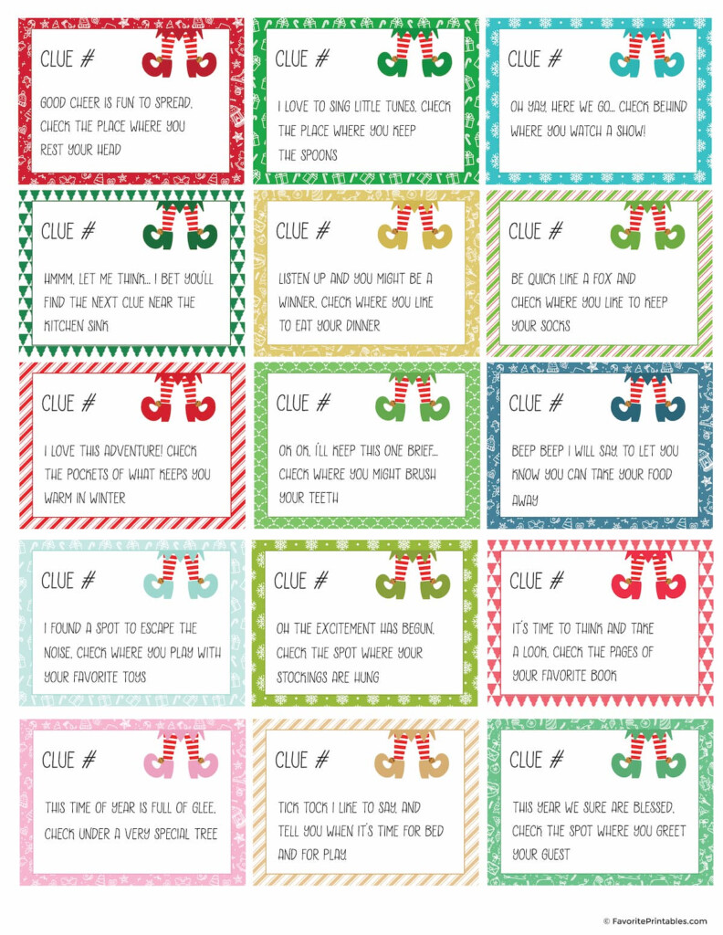 Elf On The Shelf Scavenger Hunt FREE Printable Game Favorite Printables